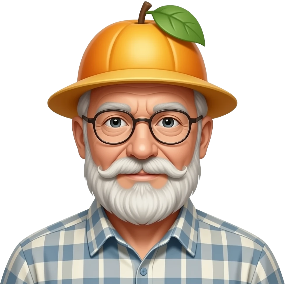 uncle wearing Fruit Hat emoji