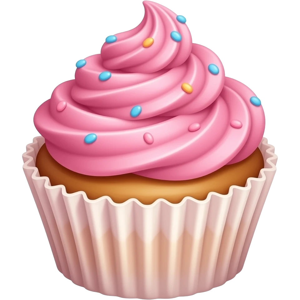 Cupcake with pink icing emoji