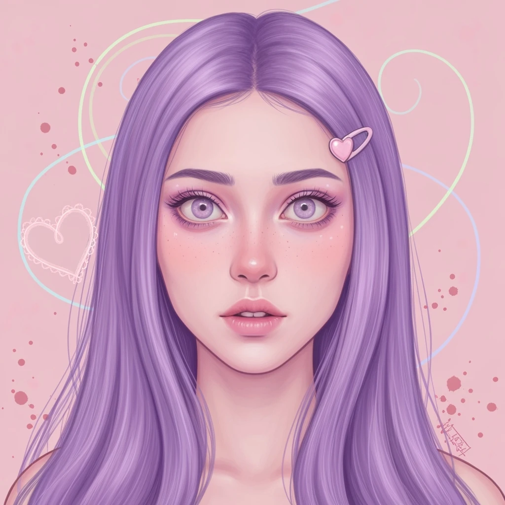 pastel horror profile picture with a heart accent, cute, expressive, minimal, variation 3 emoji
