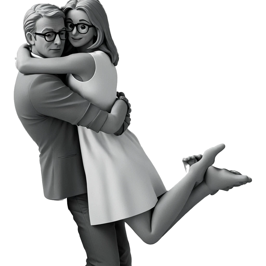 couple in monochrome embrace emoji