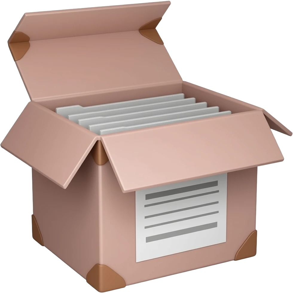 junk files box light pale pink emoji