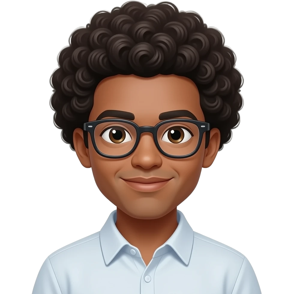 Afro and glasses emoji