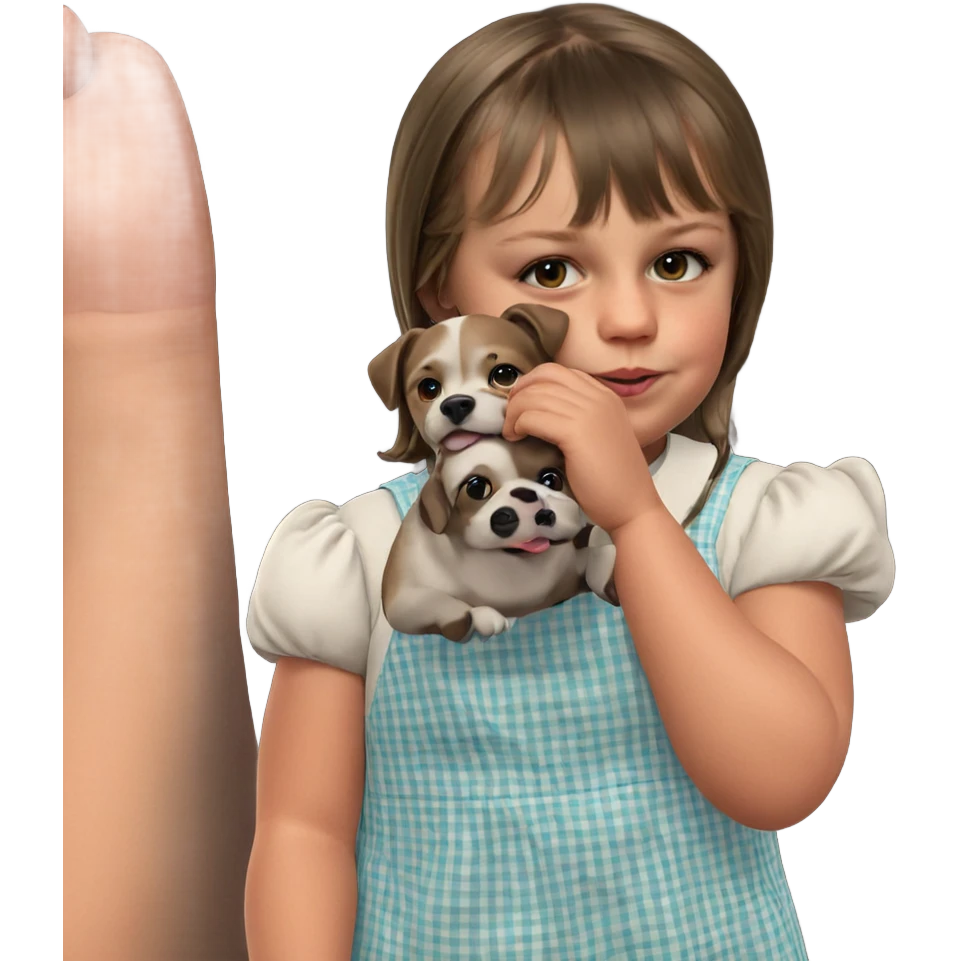 girl with dog in dress emoji