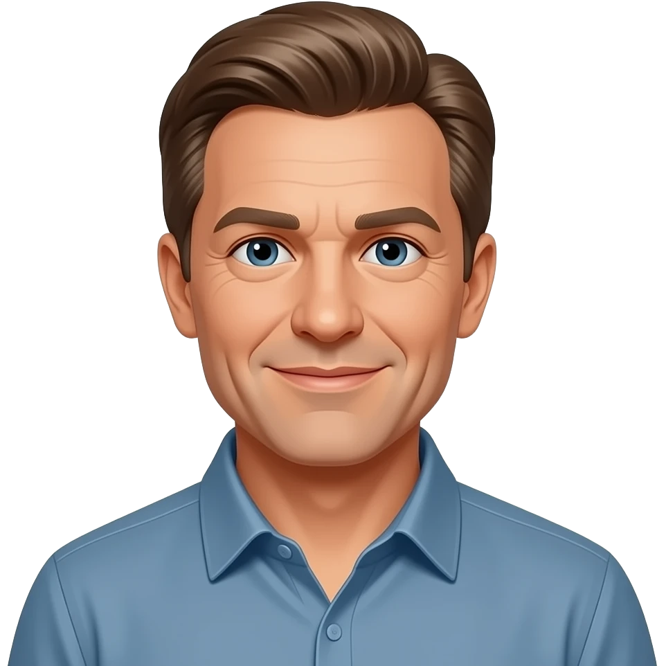 handsome mid 40 male with brown blond hair emoji
