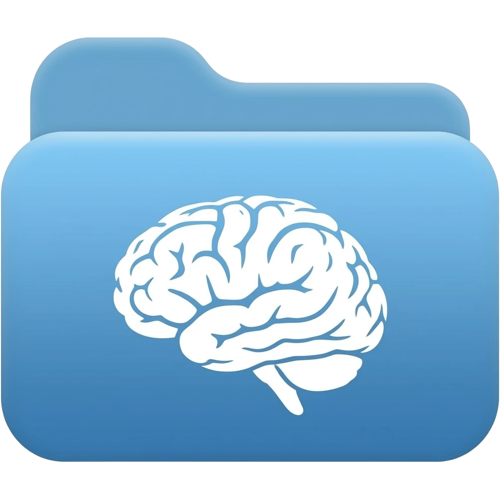blue macOS folder with brain emoji emoji