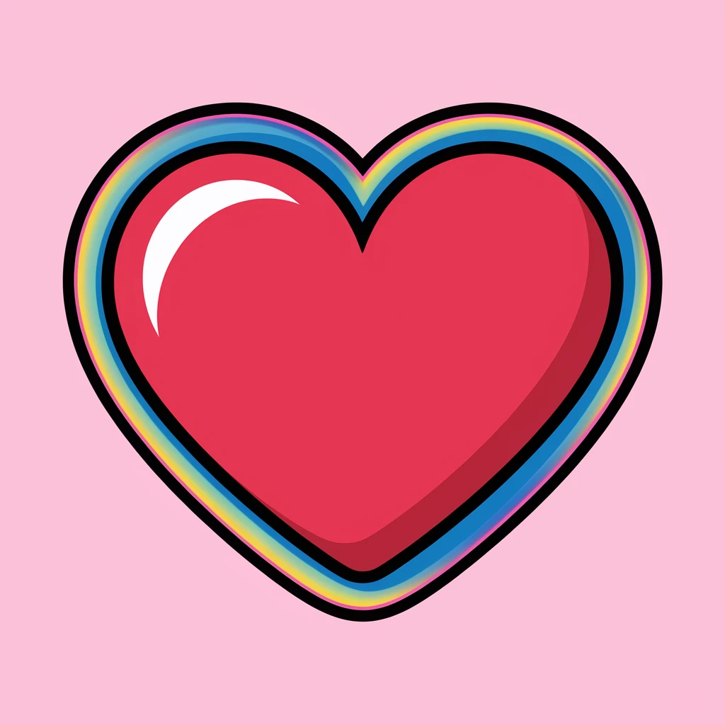 heart with a holographic blue border emoji