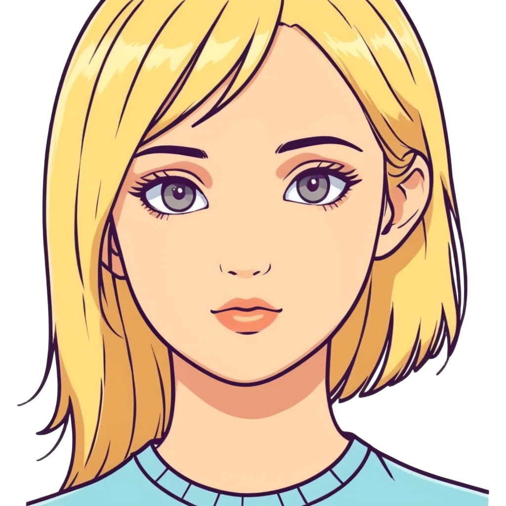 Blond grils with grey eyes emoji