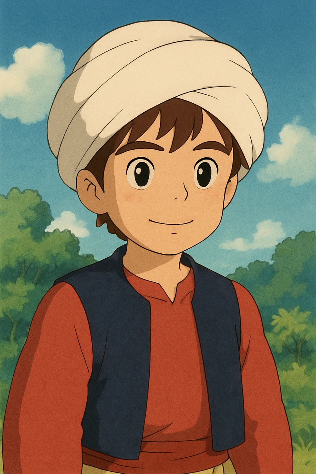 A boy brown hair black eyes turbi x costume emoji