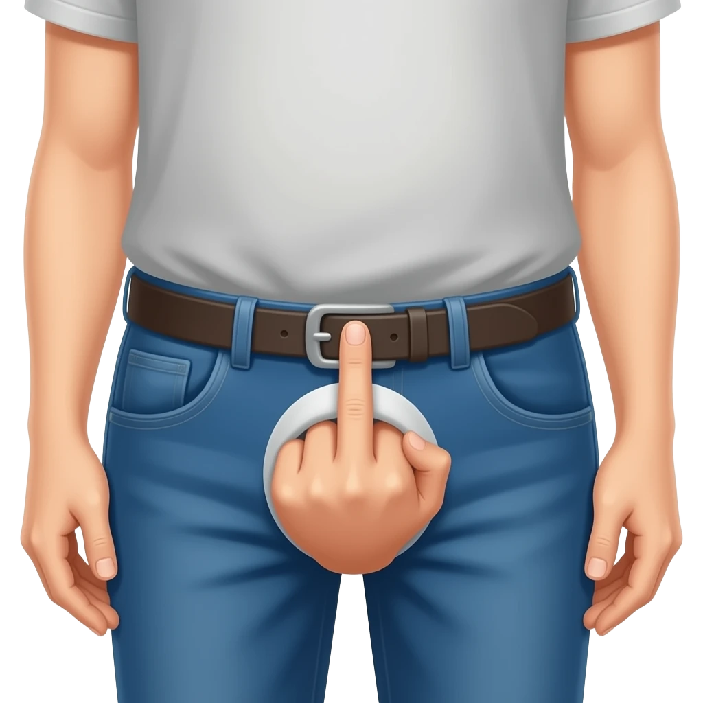 Une personne qui met son doigt d'honneur dans ses fesses emoji