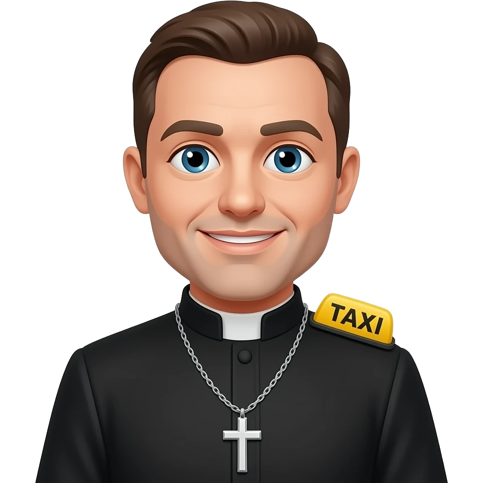 The priest as a taxist emoji