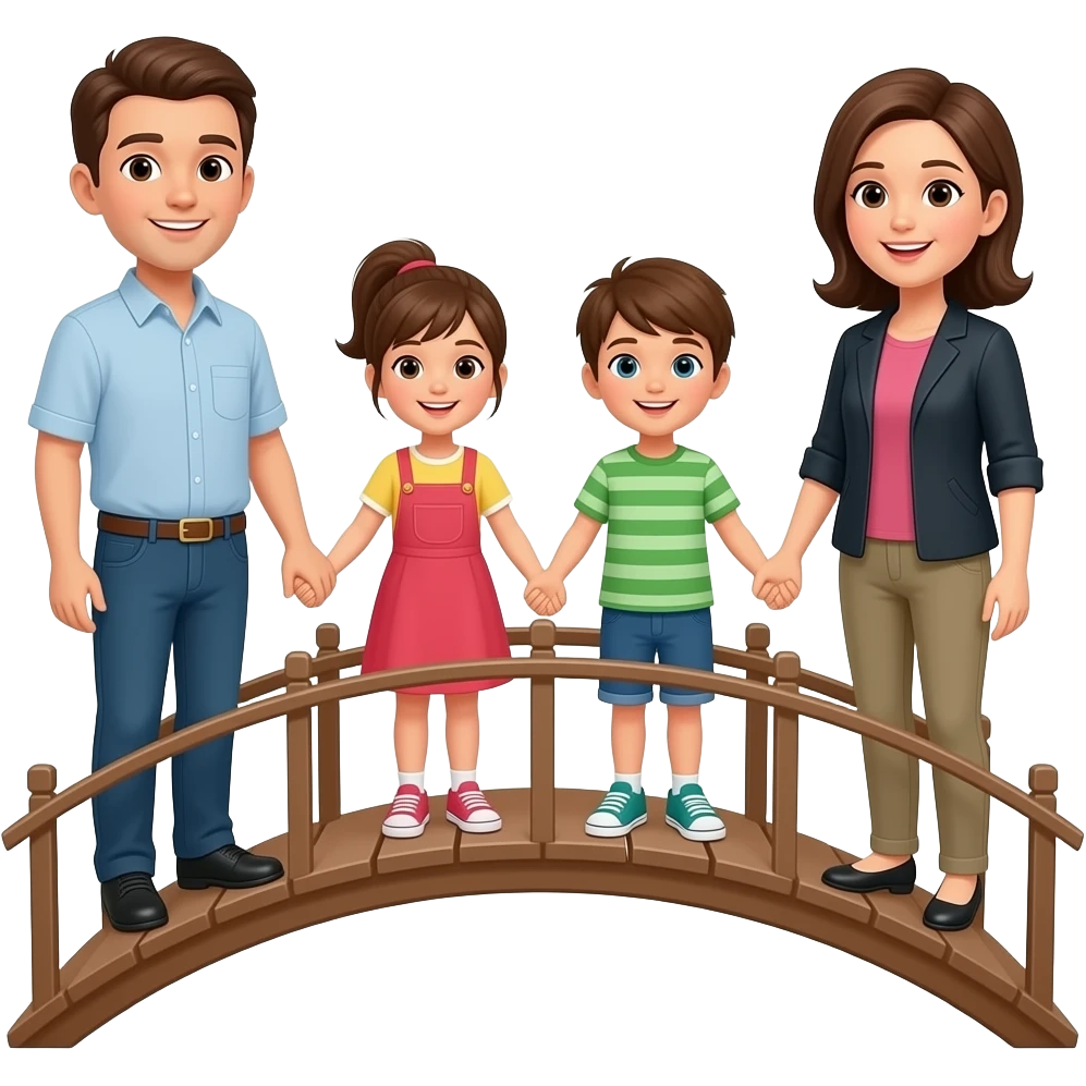 un simbolo de conexión entre padres e hijos adolescente, un puente q conecta emoji