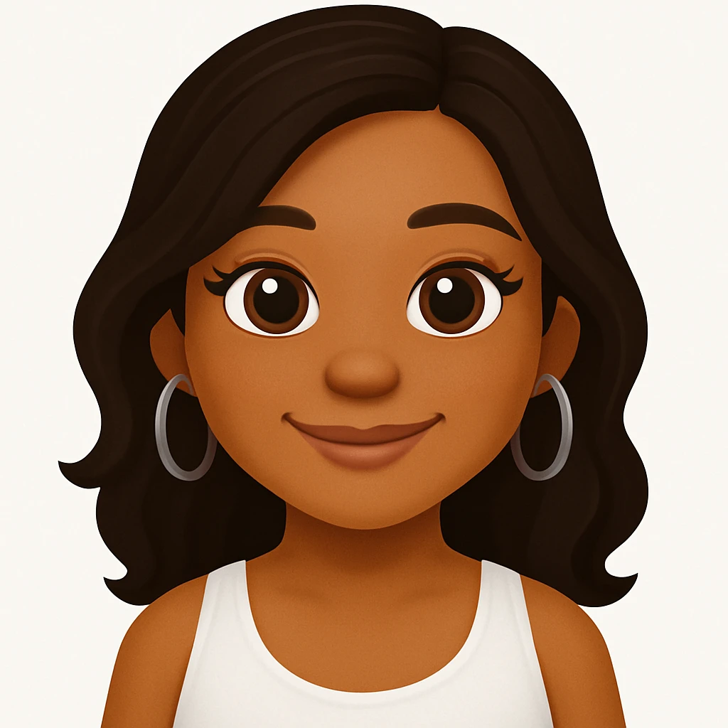 turn the second man in emoji style of the 1st image, match the facial features and match dressing style of the 2nd image, she is wearing white tank top lose emoji