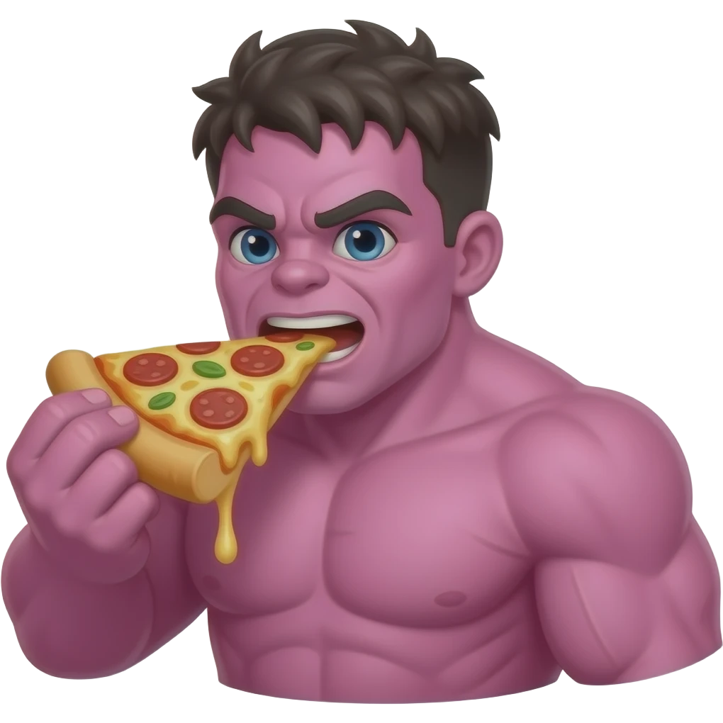 PINK hulk eating pizza emoji