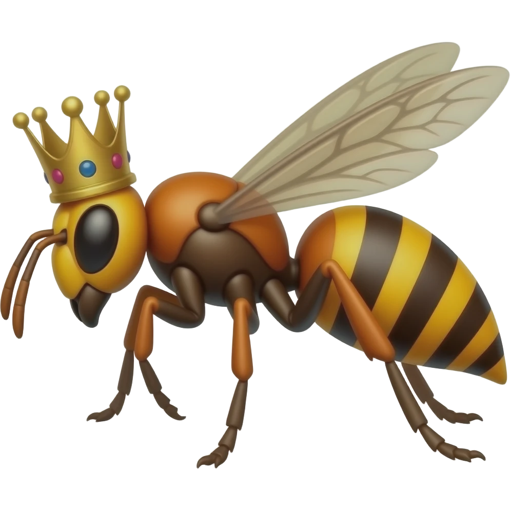 Make a Red wasp queen with an crown make it on the side emoji