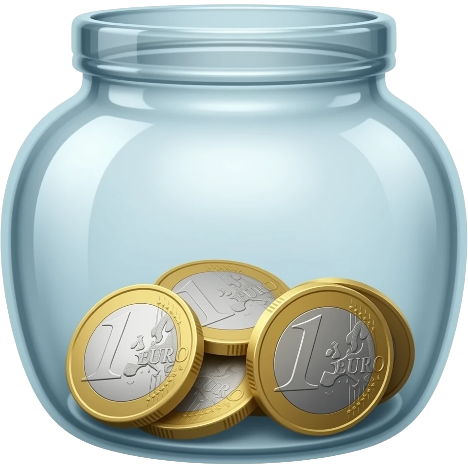 generate a glass jar with a few euro coins inside emoji