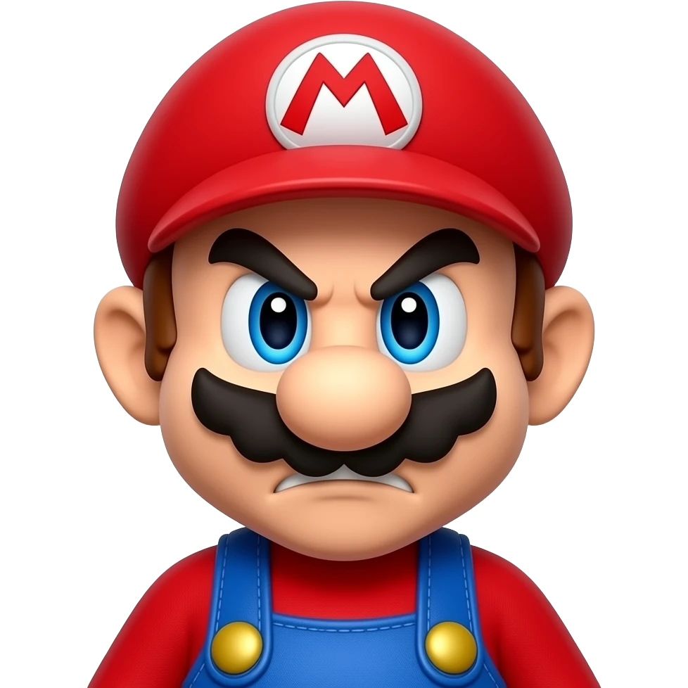 super mario bros angry face 3d emoji
