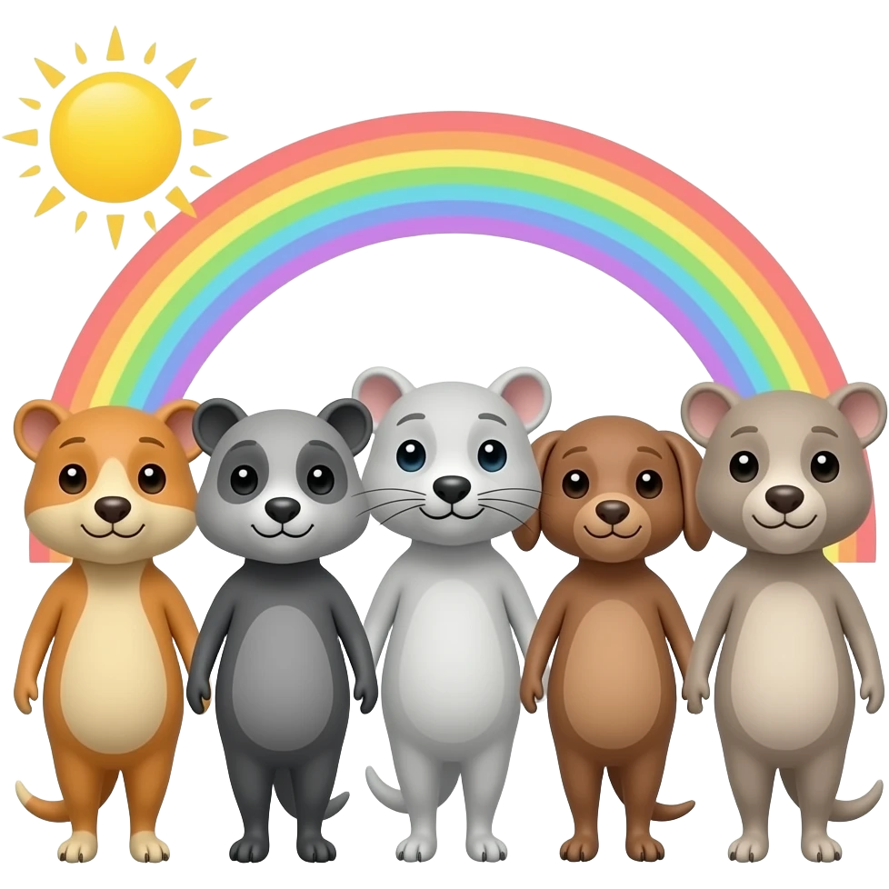 Mammals sun & summer & rainbow background emoji