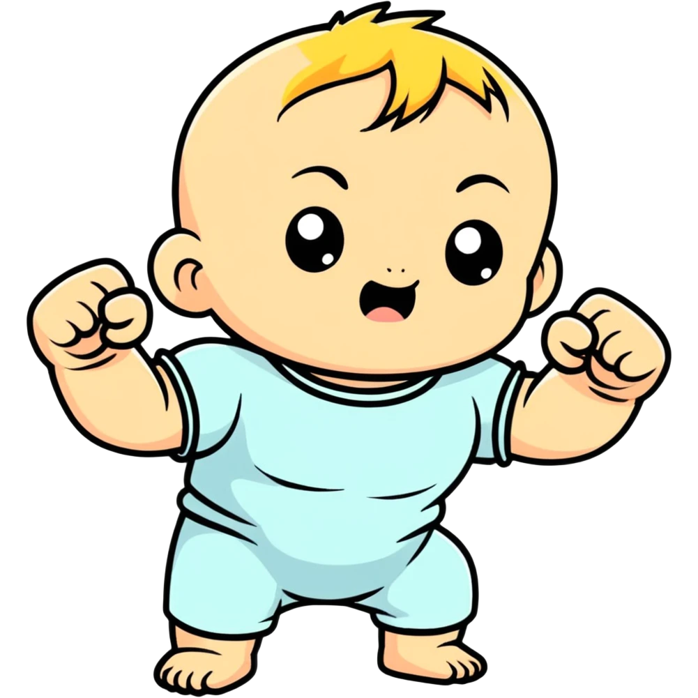 Baby about to fight emoji