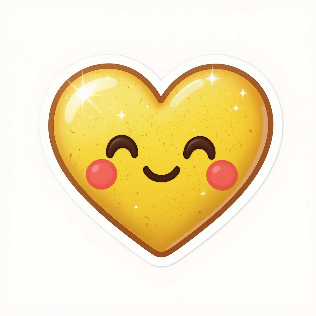 food heart emoji, cute and shiny, no background emoji
