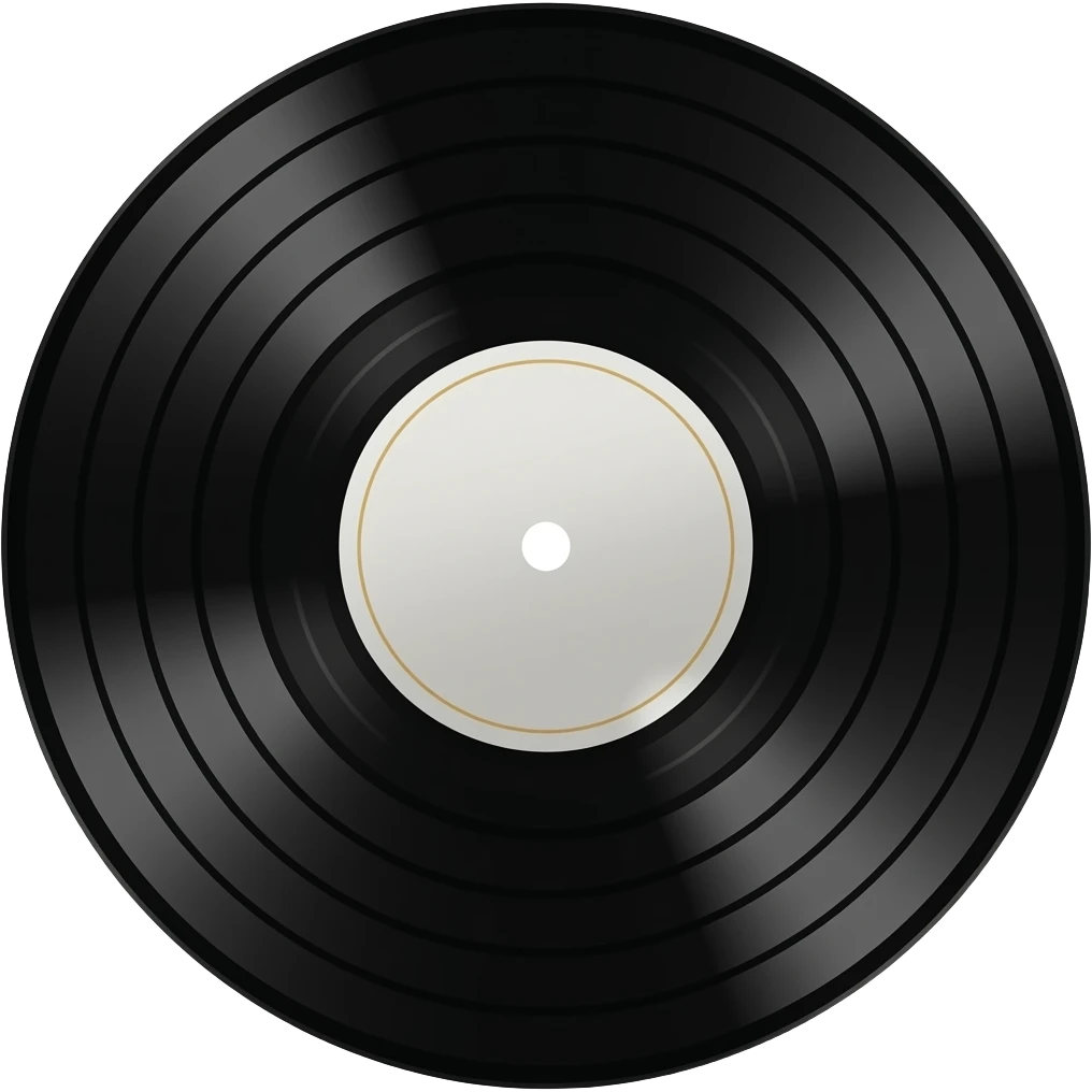 black vintage record label emoji