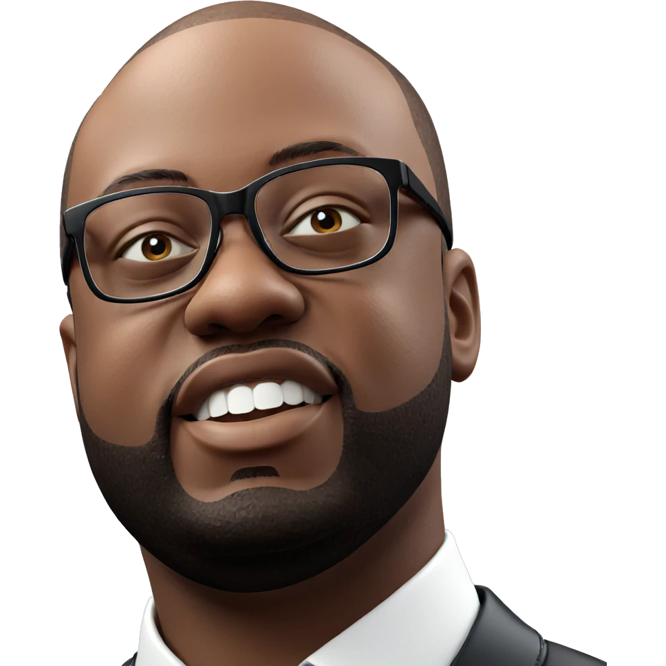 bald man with glasses portrait emoji