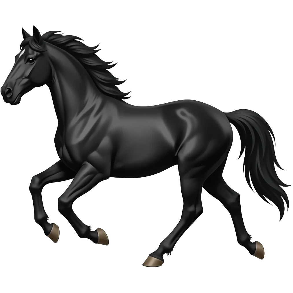 حصان اسود جامح emoji