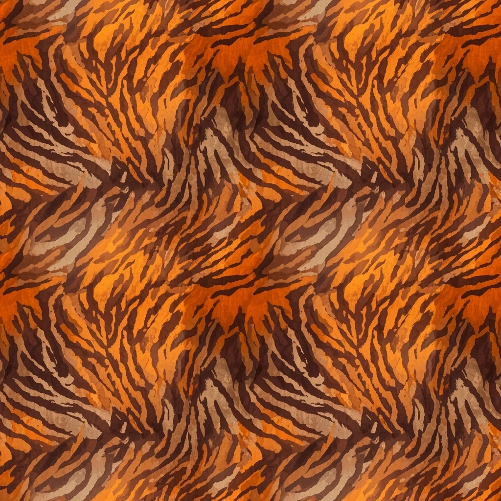 tiger print pattern in autumn colors, orange brown beige palette, abstract seamless texture, bold stylish background emoji