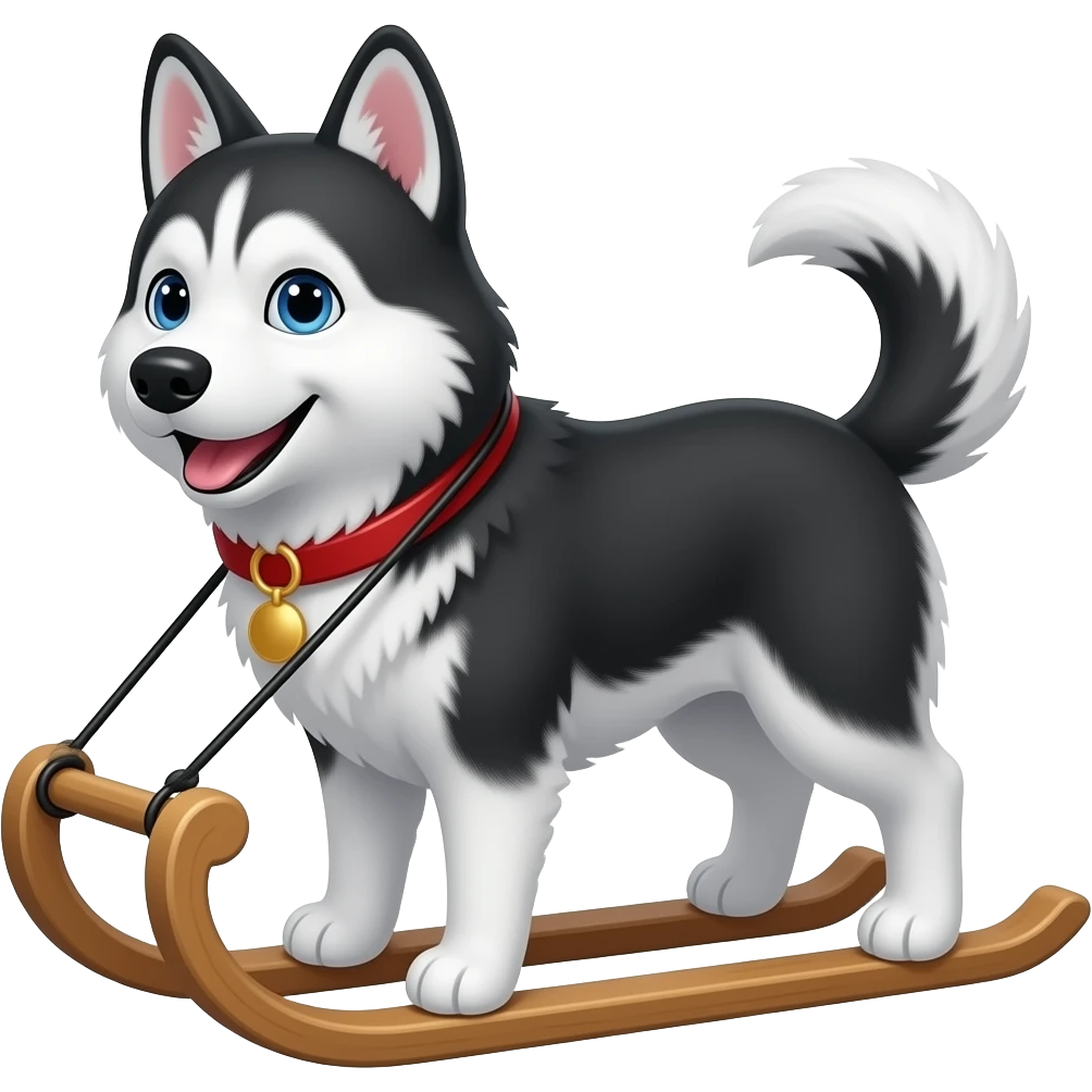 Playful sled dog emoji