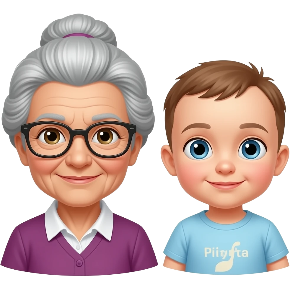 Emoji viejita y bebé emoji