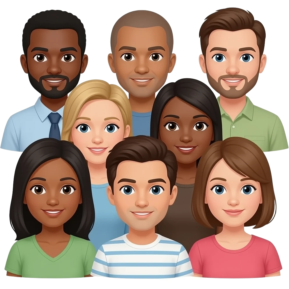 use this image but add people of different skin tones emoji