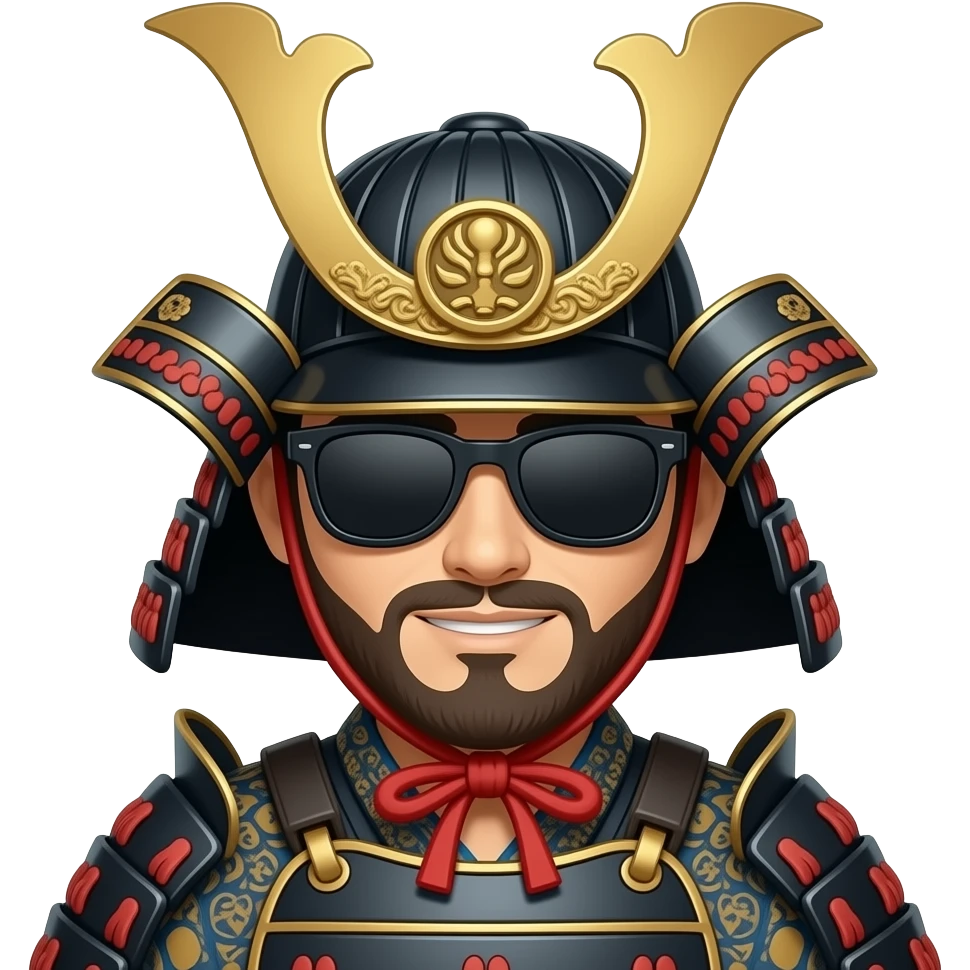 samurai with sunglass emoji