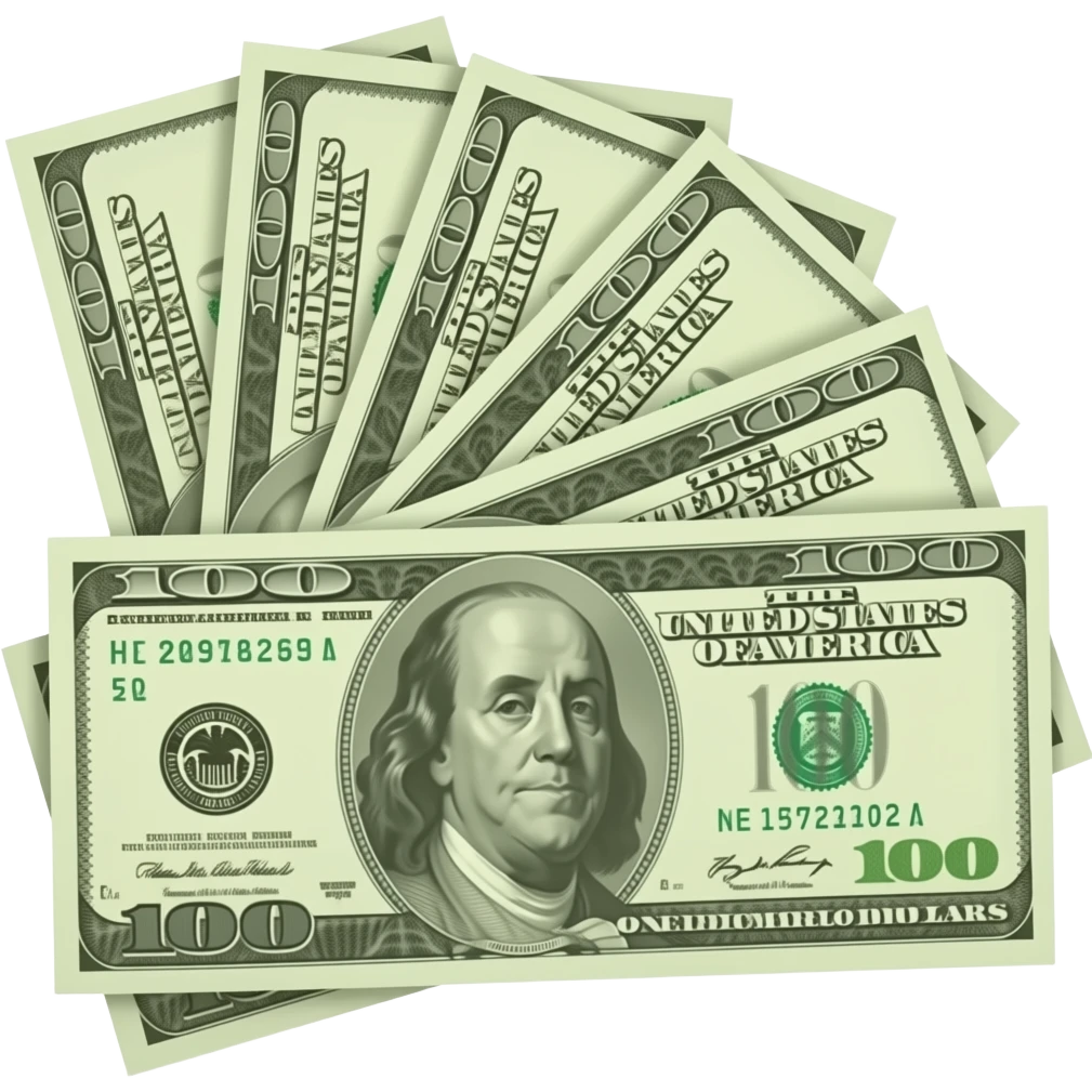 Crea un abanico de dólares. emoji