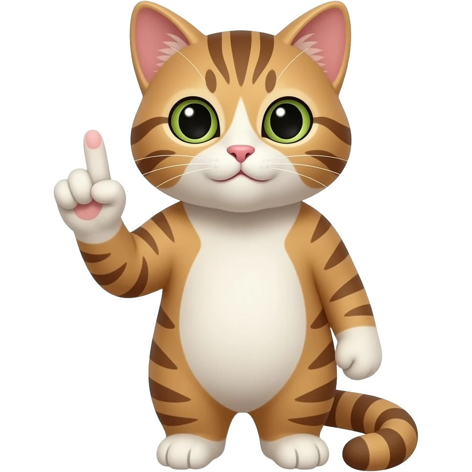 Cat holding up the middle finger emoji