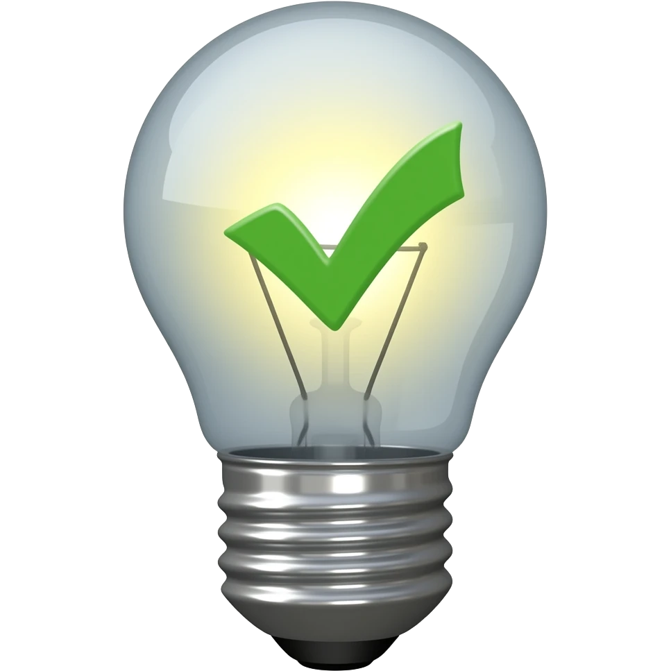 bombilla con tick dentro emoji