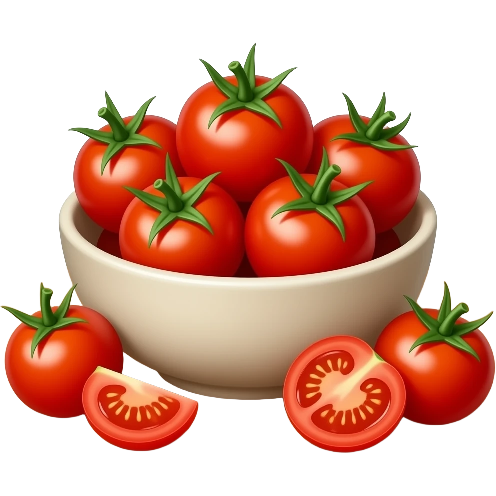 sliced cherry tomatoes in a bowl emoji
