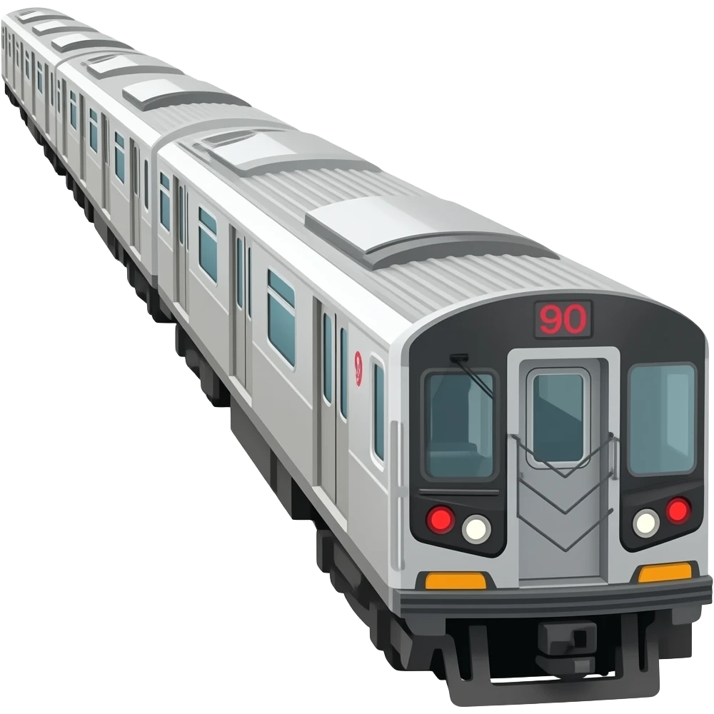 long subway train only from 90 degrees from the side emoji