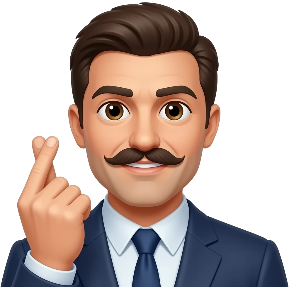 Italian Mustache fingers snapping end emoji