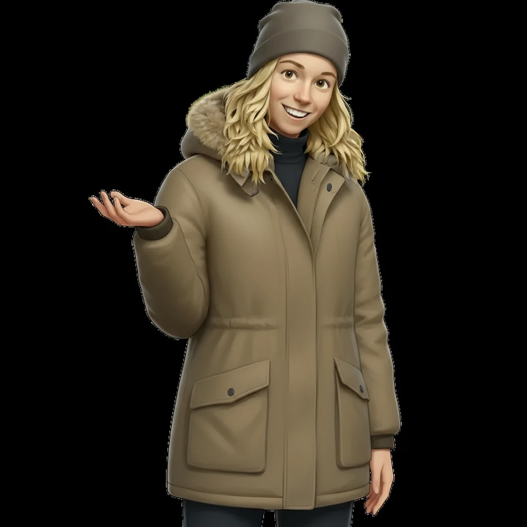 нарисуй точно такую же девушку, в полный рост и пусть одну руку она держит перед собой emoji