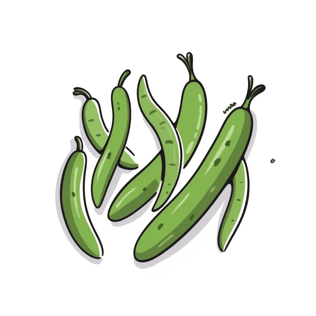 green beans, hand drawn style, notion style doodle emoji
