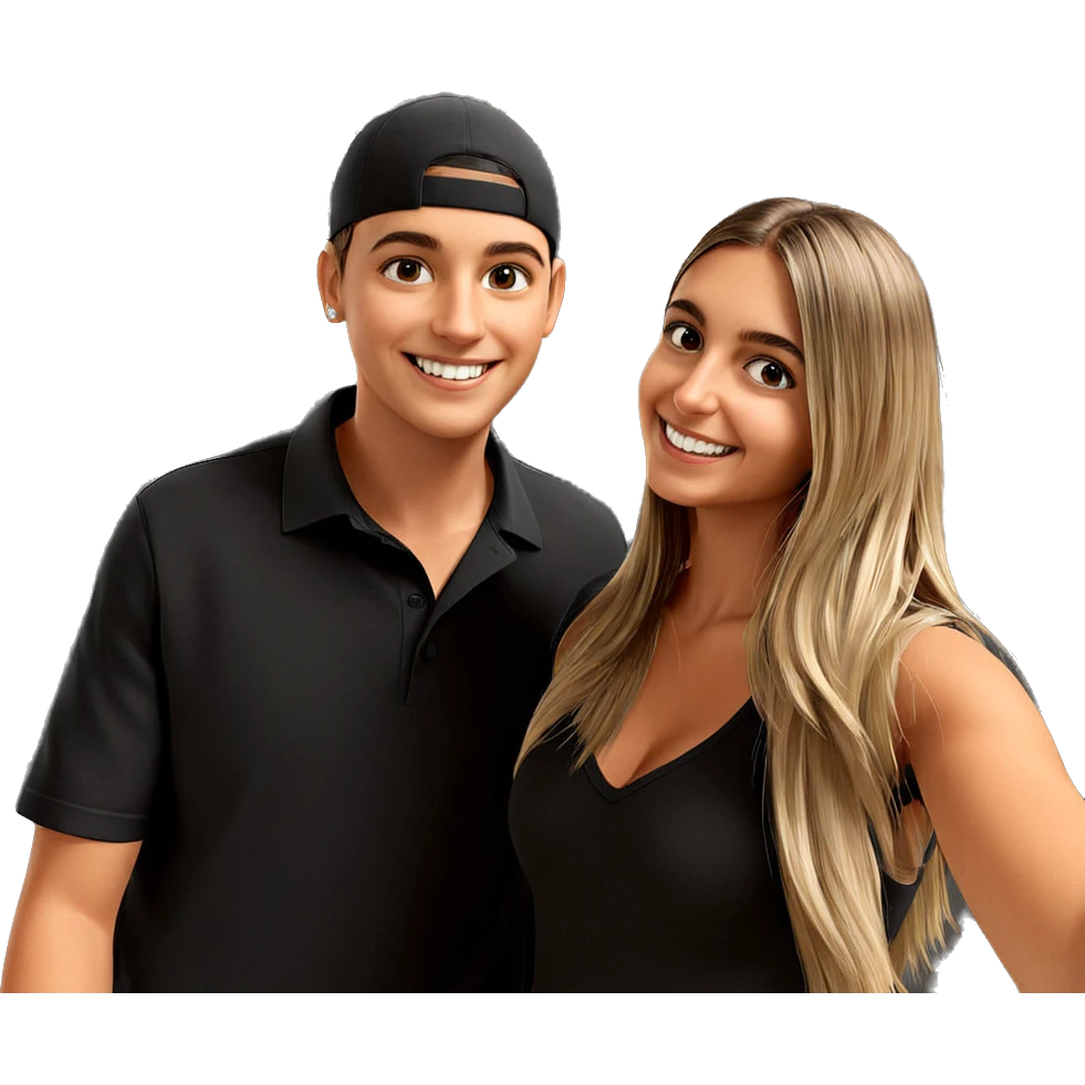 smiling girl and boy duo emoji