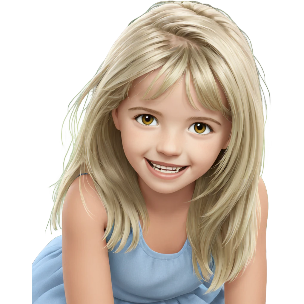 smiling girl outdoors with blonde hair emoji