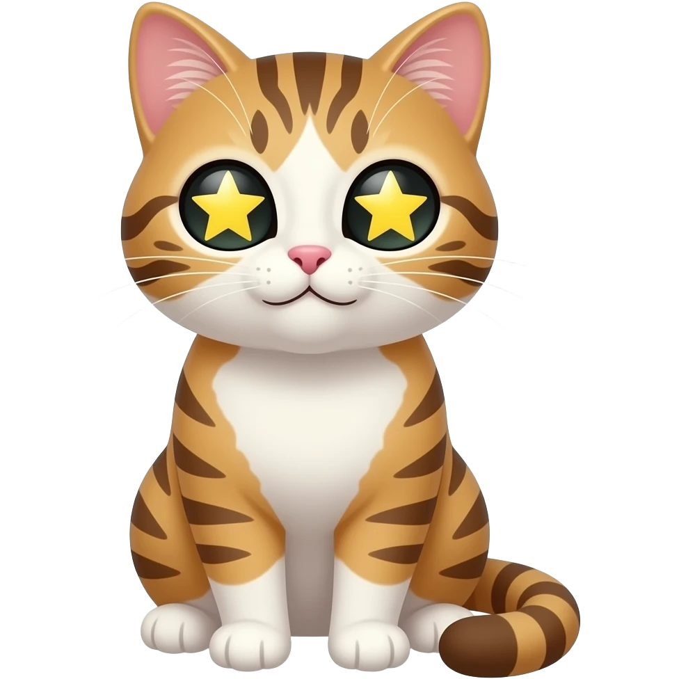 Um gato com olhos de estrelinha emoji