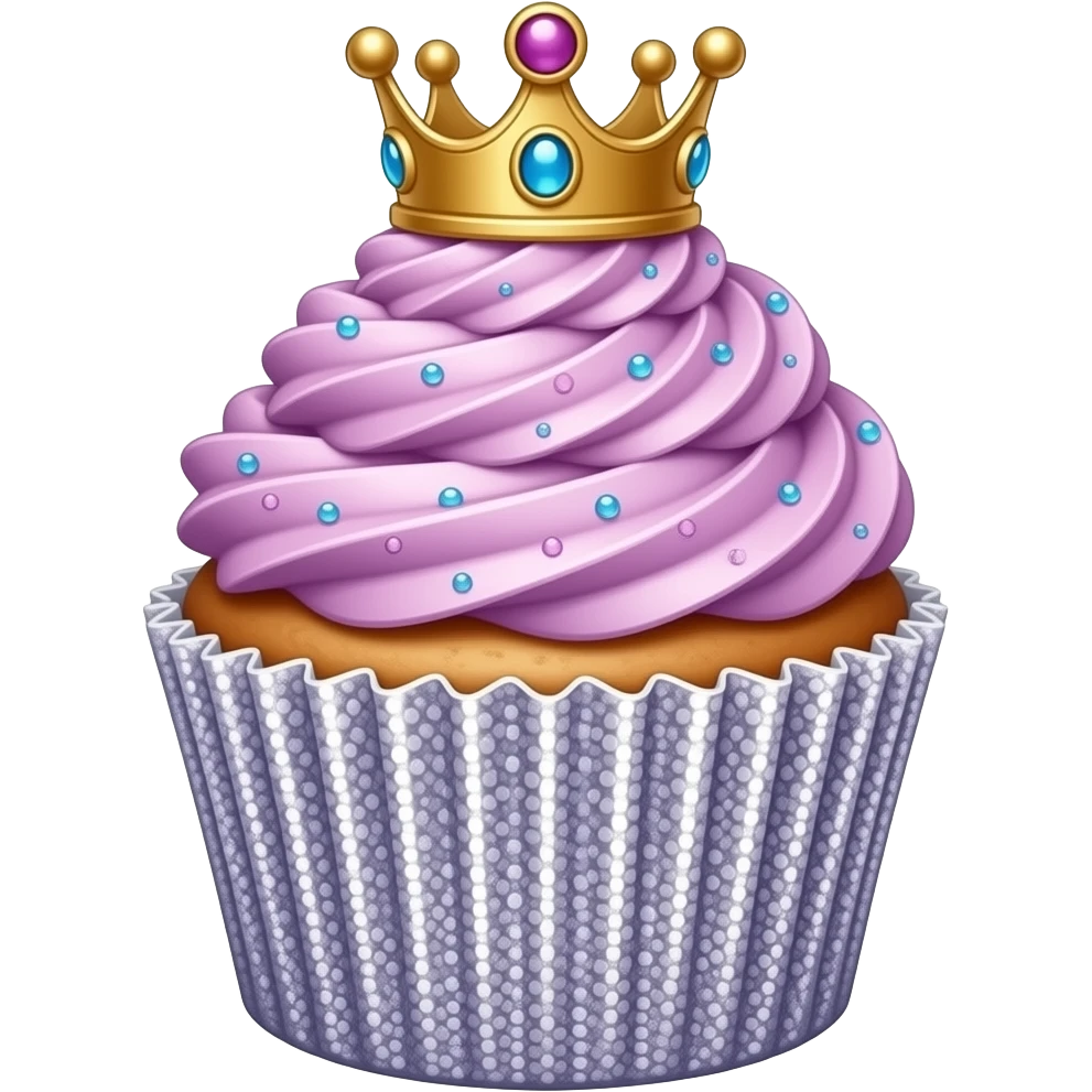 sparkly cupcake that is the grand royal cupcake in a game called cupcake chaos. it must be perfect size for discord. it must be extravagant emoji