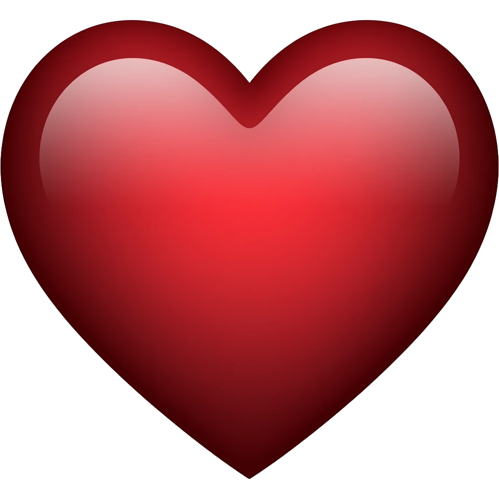very dark red love heart emoji