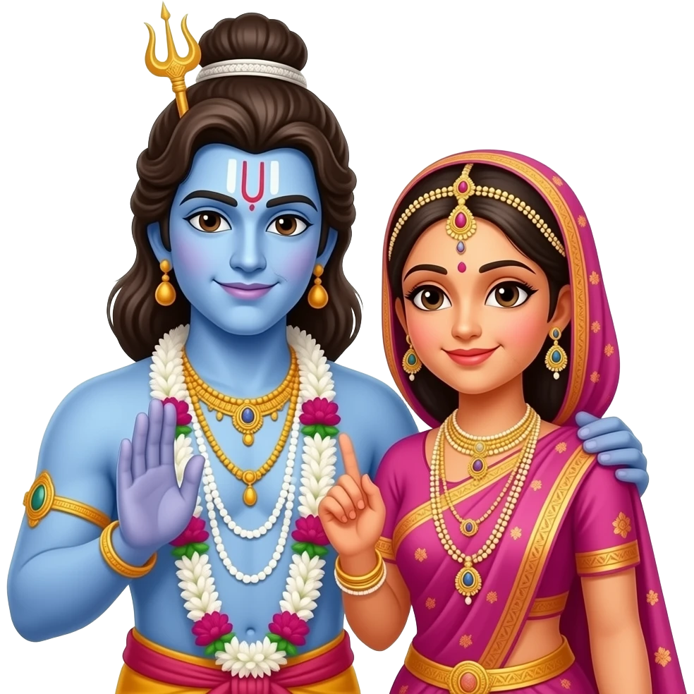 Krishna God ji with radha in Vrindavan background emoji