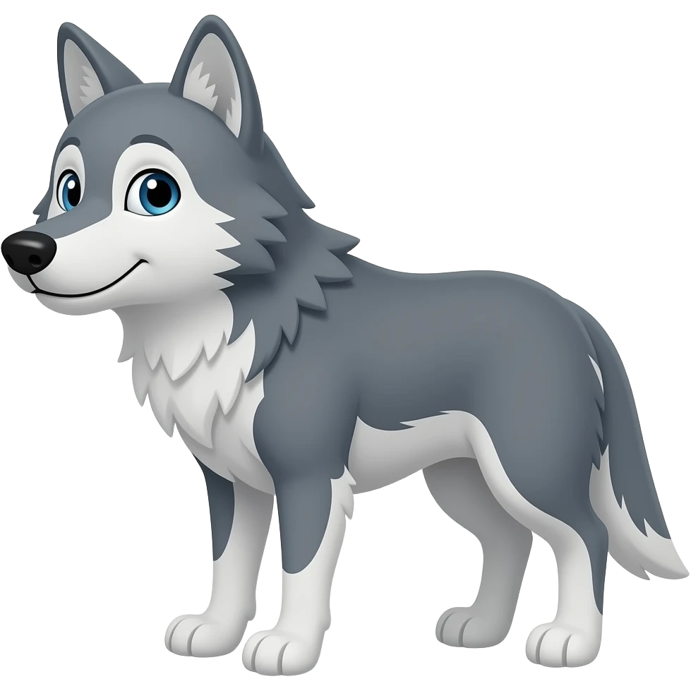 The cartoon wolf looking left emoji