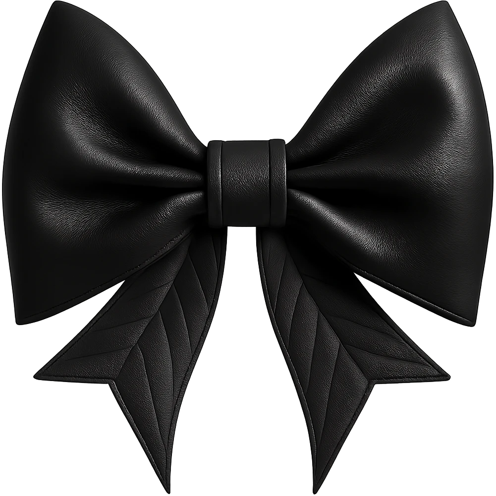 Make the gothic bow black in a photorealistic style, keeping the background transparent. emoji