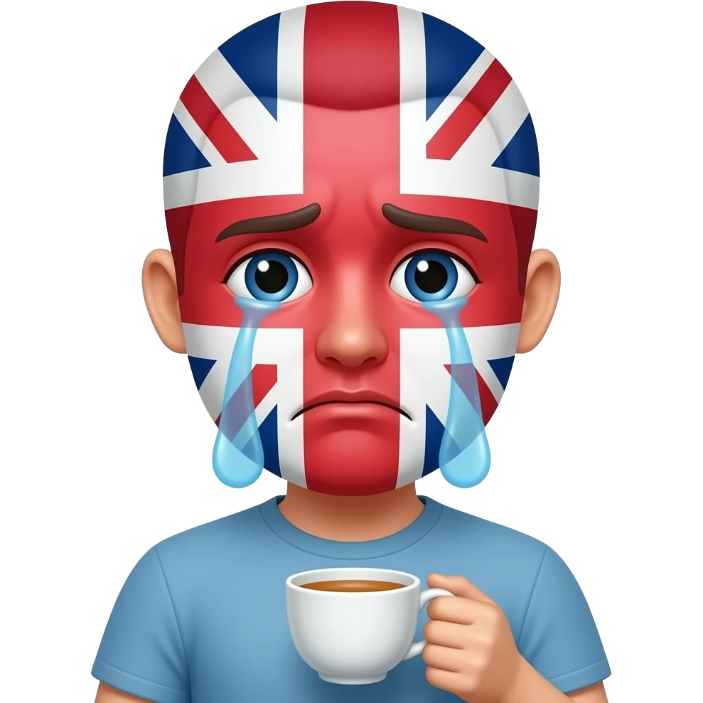Can you please use this emoji 😭but can the two tear streams be this flag 🇬🇧 and can it be holding a cup of tea please ☕️ emoji