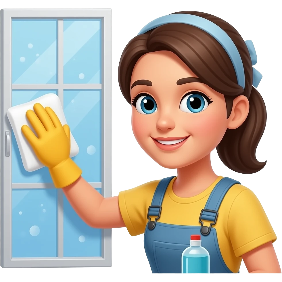 Woman cleaning windows emoji