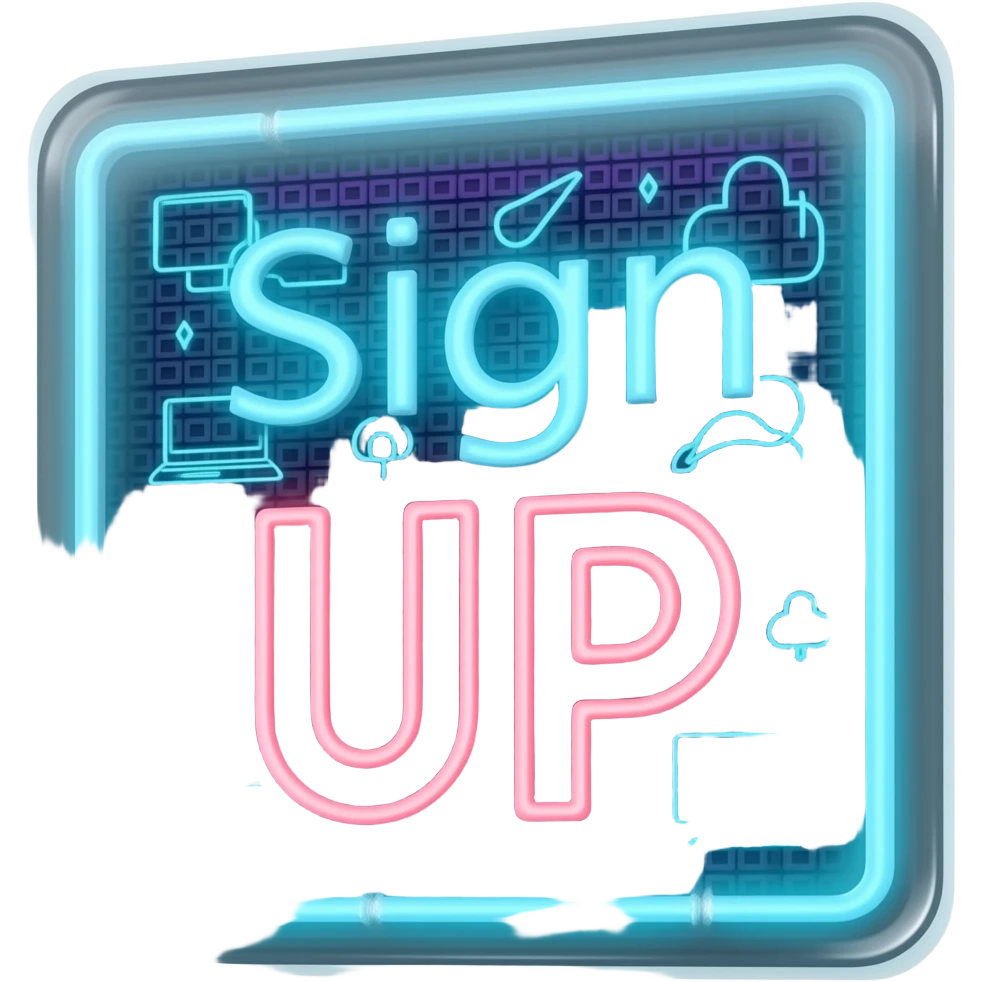 Sign up word with Computers Internet emoji
